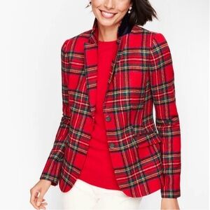 VENUS Red Plaid Women's Blazer